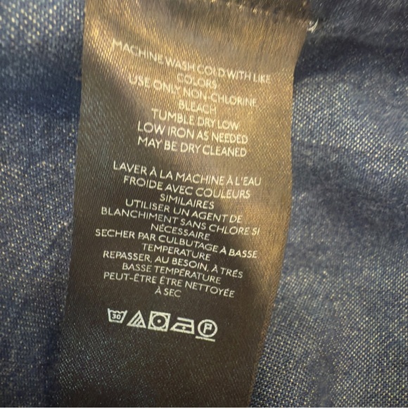 Free People - Denim Car Jacket NWOT L Double Breasted Pockets -Oversized Size M - Picture 10 of 11